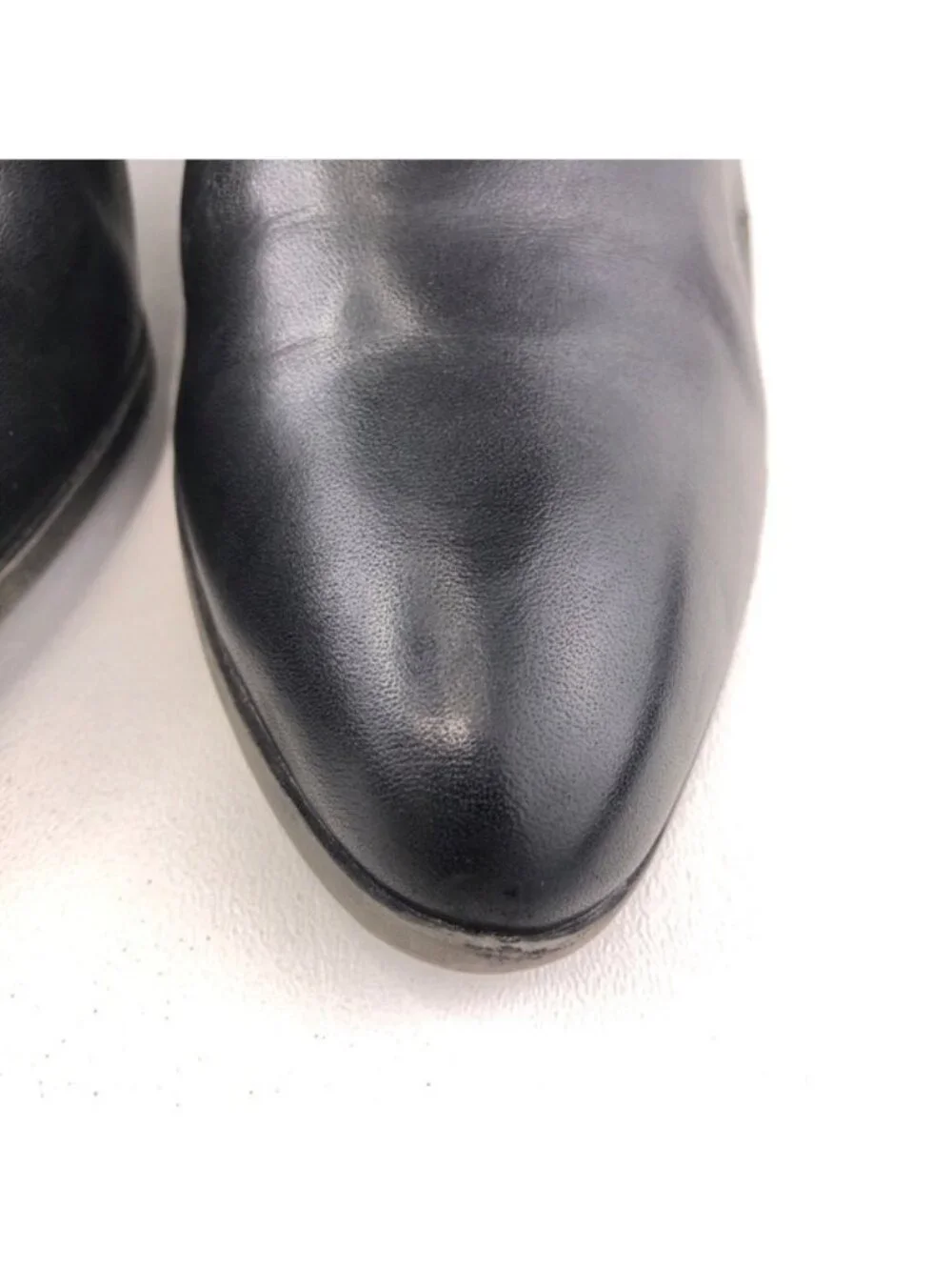 Frye Judith Black Leather Zip Ankle Boots 9.5 M